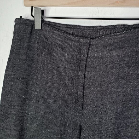 Piazza Sempione Linen Blend Pants Trousers IT 40 US 4 Black Grey - Picture 2 of 11